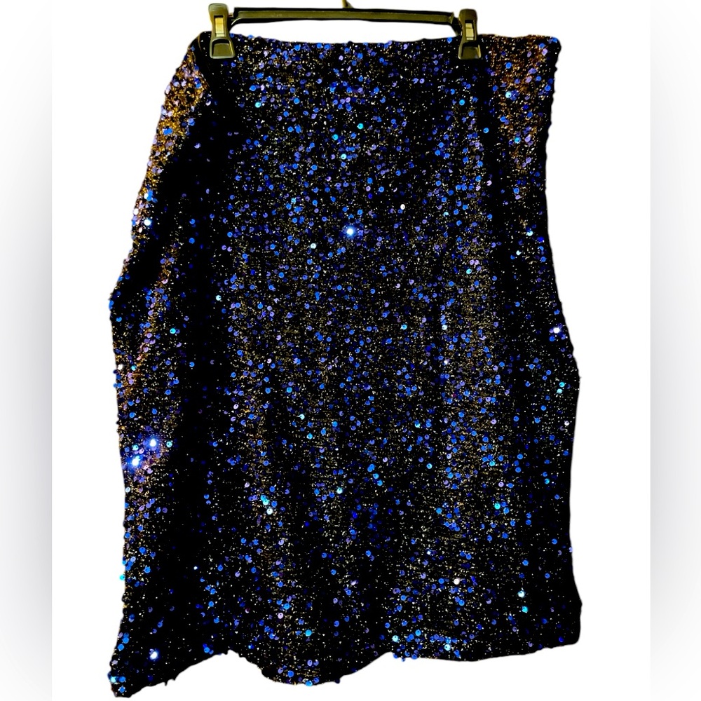 SHEIN  4X Black and Blue Sequin Midi Pencil Skirt
